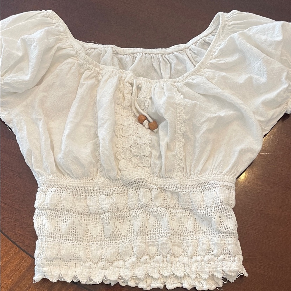 Source Unknown Cream Lace Blouse